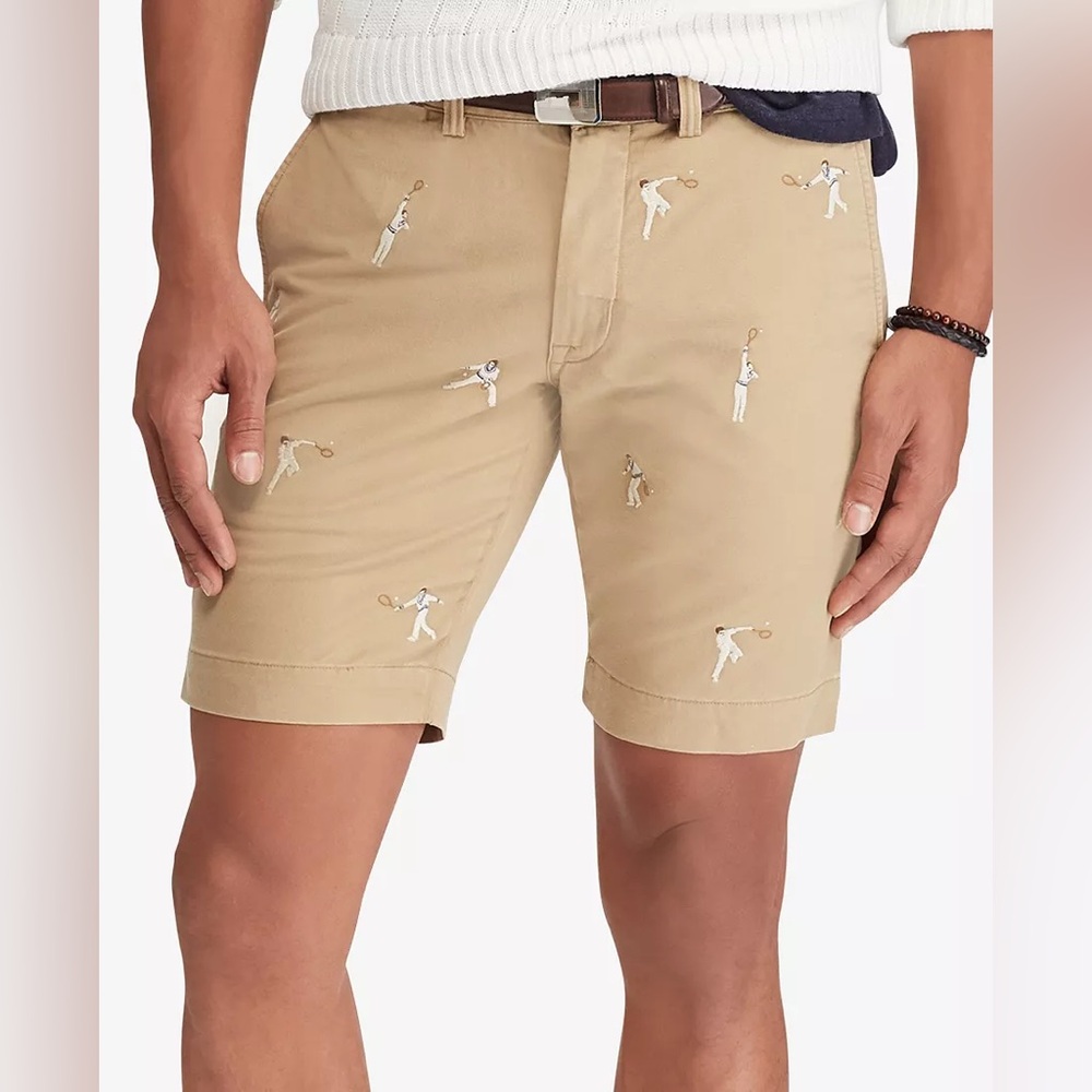 Polo Ralph Lauren Stretch Slim Fit Embroidered Chino Shorts Tennis